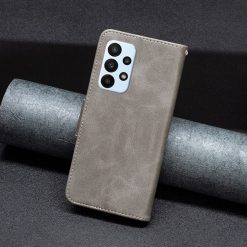 Lacné Kryty | Peňaženkové puzdro Retro Lambskin sivé – Samsung Galaxy A23 5G | Lacné Kryty