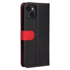 Peňaženkové puzdro Stitching čierno-červené – Apple iPhone 14 | Lacné Kryty Lacné Kryty | Peňaženkové puzdro Stitching čierno-červené – Apple iPhone 14 | Lacné Kryty