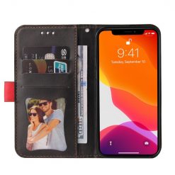 Peňaženkové puzdro Stitching čierno-červené – Apple iPhone 14 | Lacné Kryty Lacné Kryty | Peňaženkové puzdro Stitching čierno-červené – Apple iPhone 14 | Lacné Kryty