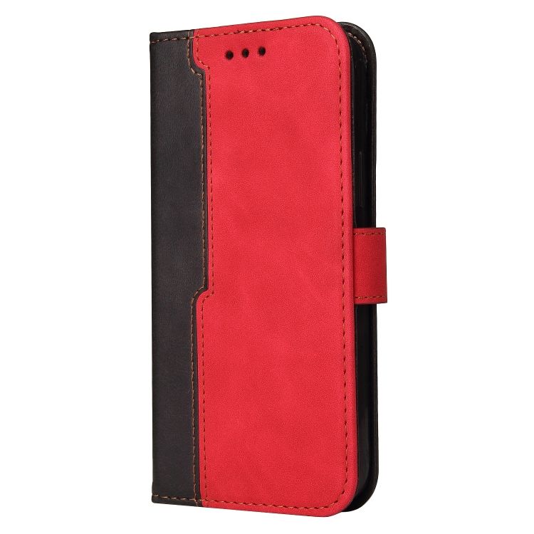 Peňaženkové puzdro Stitching čierno-červené – Apple iPhone 14 Plus