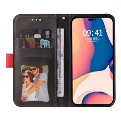 Lacné Kryty | Peňaženkové puzdro Stitching čierno-červené – Apple iPhone 14 Pro | Lacné Kryty