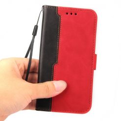 Lacné Kryty | Peňaženkové puzdro Stitching čierno-červené – Apple iPhone 14 Pro | Lacné Kryty