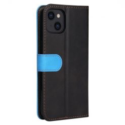 Lacné Kryty | Peňaženkové puzdro Stitching čierno-modré – Apple iPhone 14 Plus | Lacné Kryty