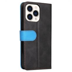 Lacné Kryty | Peňaženkové puzdro Stitching čierno-modré – Apple iPhone 14 Pro Max | Lacné Kryty