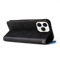 Lacné Kryty | Peňaženkové puzdro Stitching čierno-modré – Apple iPhone 14 Pro Max | Lacné Kryty