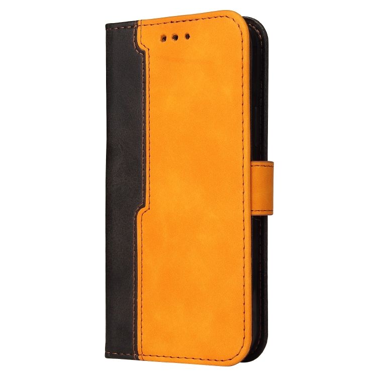 Peňaženkové puzdro Stitching čierno-oranžové – Apple iPhone 14 Plus