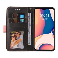 Peňaženkové puzdro Stitching čierno-ružové – Apple iPhone 14 Pro Max | Lacné Kryty Lacné Kryty | Peňaženkové puzdro Stitching čierno-ružové – Apple iPhone 14 Pro Max | Lacné Kryty