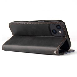 Lacné Kryty | Peňaženkové puzdro Stitching čierno-sivé – Apple iPhone 14 Plus | Lacné Kryty