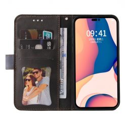 Lacné Kryty | Peňaženkové puzdro Stitching čierno-sivé – Apple iPhone 14 Pro Max | Lacné Kryty