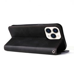 Lacné Kryty | Peňaženkové puzdro Stitching čierno-sivé – Apple iPhone 14 Pro Max | Lacné Kryty