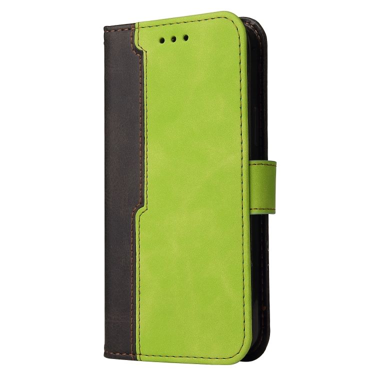 Peňaženkové puzdro Stitching čierno-zelené – Apple iPhone 14 Plus