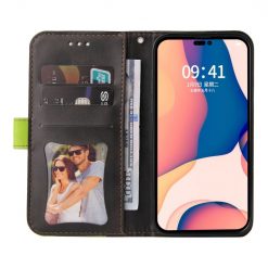 Peňaženkové puzdro Stitching čierno-zelené – Apple iPhone 14 Pro Max | Lacné Kryty Lacné Kryty | Peňaženkové puzdro Stitching čierno-zelené – Apple iPhone 14 Pro Max | Lacné Kryty
