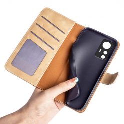 Peňaženkové puzdro Dual Wavy Case hnedé – Xiaomi 12T / 12T Pro | Lacné Kryty Lacné Kryty | Peňaženkové puzdro Dual Wavy Case hnedé – Xiaomi 12T / 12T Pro | Lacné Kryty