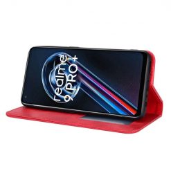 Lacné Kryty | Peňaženkové puzdro Retro Leather červené – Realme 9 (4G) / 9 Pro+ | Lacné Kryty