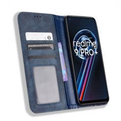 Lacné Kryty | Peňaženkové puzdro Retro Leather modré – Realme 9 (4G) / 9 Pro+ | Lacné Kryty