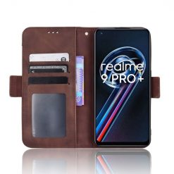 Lacné Kryty | Peňaženkové puzdro Slots case hnedé – Realme 9 (4G) / 9 Pro+ | Lacné Kryty