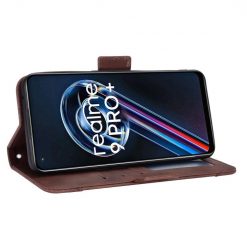 Lacné Kryty | Peňaženkové puzdro Slots case hnedé – Realme 9 (4G) / 9 Pro+ | Lacné Kryty