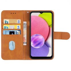 Peňaženkové puzdro Splendid case hnedé – Samsung Galaxy A04s | Lacné Kryty Lacné Kryty | Peňaženkové puzdro Splendid case hnedé – Samsung Galaxy A04s | Lacné Kryty
