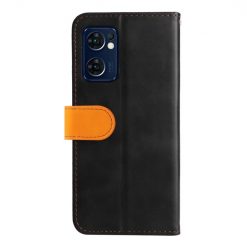 Lacné Kryty | Peňaženkové puzdro Stitching čierno-oranžové – Oppo Reno 7 5G (Reno7 5G) | Lacné Kryty