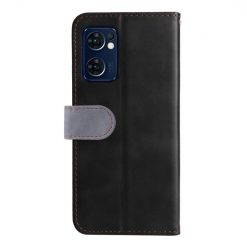 Lacné Kryty | Peňaženkové puzdro Stitching čierno-sivé – Oppo Reno 7 5G (Reno7 5G) | Lacné Kryty