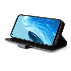 Lacné Kryty | Peňaženkové puzdro Stitching čierno-sivé – Oppo Reno 7 5G (Reno7 5G) | Lacné Kryty