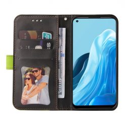 Peňaženkové puzdro Stitching čierno-zelené – Oppo Reno 7 5G (Reno7 5G) | Lacné Kryty Lacné Kryty | Peňaženkové puzdro Stitching čierno-zelené – Oppo Reno 7 5G (Reno7 5G) | Lacné Kryty