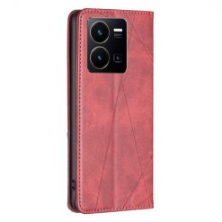 Lacné Kryty | Knižkové puzdro Rhombus červené – Vivo Y35 | Lacné Kryty