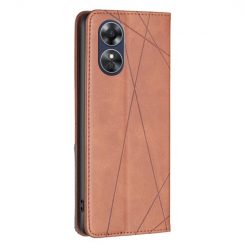 Lacné Kryty | Knižkové puzdro Rhombus hnedé – Oppo A17 | Lacné Kryty