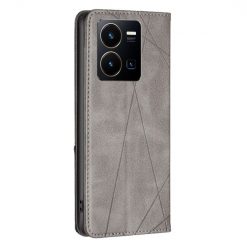 Lacné Kryty | Knižkové puzdro Rhombus sivé – Vivo Y35 | Lacné Kryty