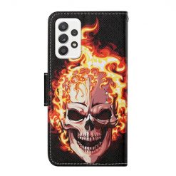 Knižkové puzdro Trendy Cross case Lebka v ohni – Samsung Galaxy A23 5G | Lacné Kryty Lacné Kryty | Knižkové puzdro Trendy Cross case Lebka v ohni – Samsung Galaxy A23 5G | Lacné Kryty