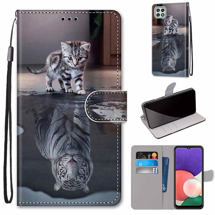 Knižkové puzdro Trendy Cross case Malý tiger – Samsung Galaxy A22 5G