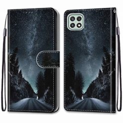 Lacné Kryty | Knižkové puzdro Trendy Cross case Nočná obloha – Samsung Galaxy A22 5G | Lacné Kryty