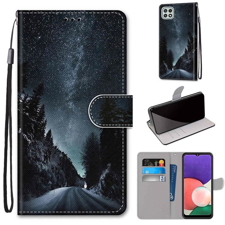 Knižkové puzdro Trendy Cross case Nočná obloha – Samsung Galaxy A22 5G