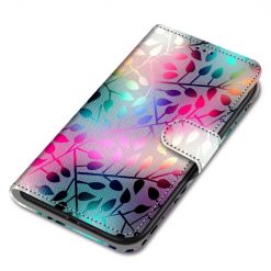 Lacné Kryty | Knižkové puzdro Trendy Cross case Pestrofarebné listy – Samsung Galaxy A22 5G | Lacné Kryty