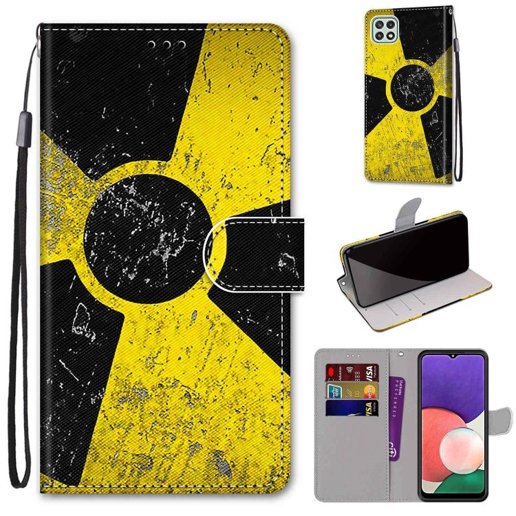 Knižkové puzdro Trendy Cross case Rádioaktívny symbol – Samsung Galaxy A22 5G