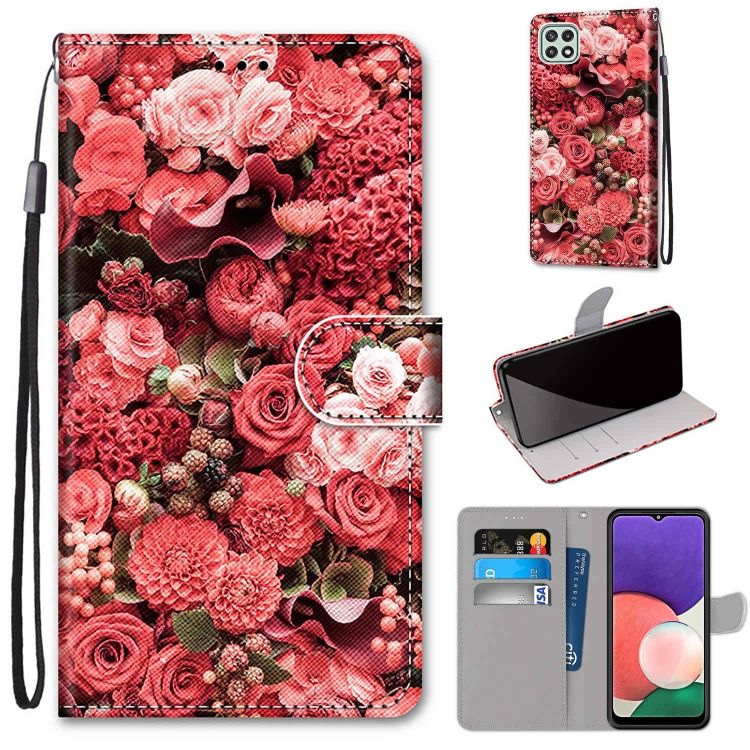 Knižkové puzdro Trendy Cross case Ružová záhrada – Samsung Galaxy A22 5G