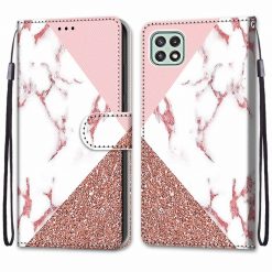 Lacné Kryty | Knižkové puzdro Trendy Cross case Ružový kameň – Samsung Galaxy A22 5G | Lacné Kryty