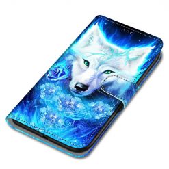 Lacné Kryty | Knižkové puzdro Trendy Cross case Vlk s ružou – Samsung Galaxy A22 5G | Lacné Kryty