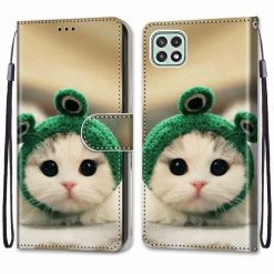 Lacné Kryty | Knižkové puzdro Trendy Cross case Žabka – Samsung Galaxy A22 5G | Lacné Kryty