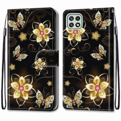 Knižkové puzdro Trendy Cross case Zlaté kvety – Samsung Galaxy A22 5G | Lacné Kryty Lacné Kryty | Knižkové puzdro Trendy Cross case Zlaté kvety – Samsung Galaxy A22 5G | Lacné Kryty