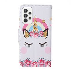 Lacné Kryty | Knižkové puzdro Trendy Cross case Zlatý jednorožec – Samsung Galaxy A23 5G | Lacné Kryty