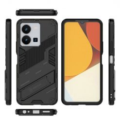 Lacné Kryty | Odolný Kryt Punk armor case čierny – Vivo Y35 | Lacné Kryty