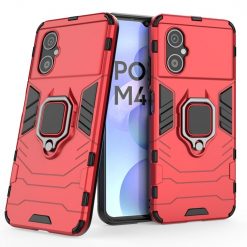 Lacné Kryty | Odolný kryt Ring Armor červený – Xiaomi Poco M5 / M4 5G | Lacné Kryty