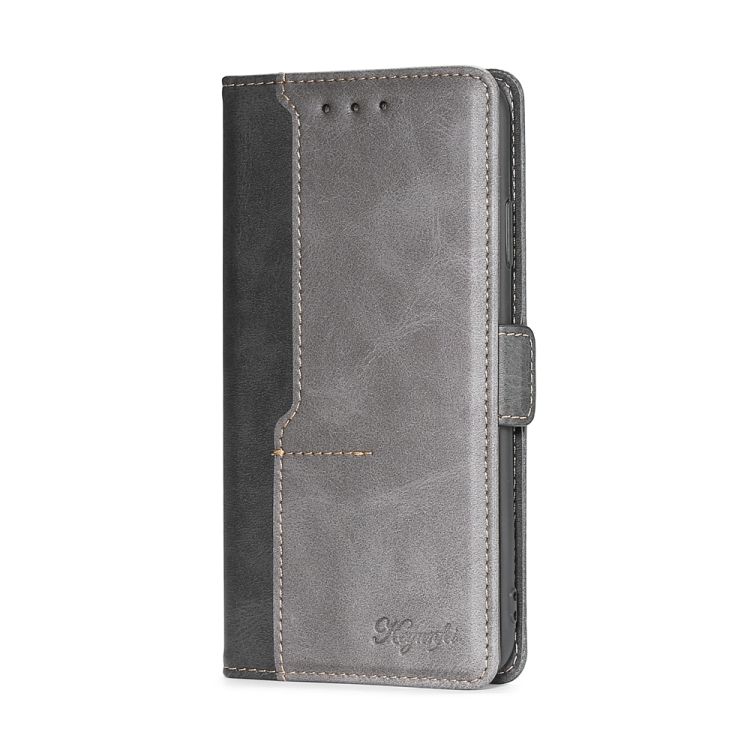 Peňaženkové puzdro Contrast Color Case čierno-sivé – Oppo A57s