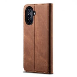 Lacné Kryty | Peňaženkové puzdro Denim Texture hnedé – Huawei Nova Y70 | Lacné Kryty