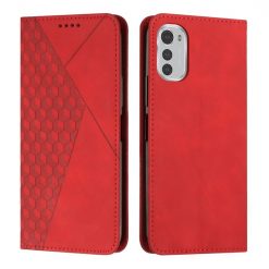 Peňaženkové puzdro Diamond Pattern case červené – Motorola Moto E32 / E32s | Lacné Kryty Lacné Kryty | Peňaženkové puzdro Diamond Pattern case červené – Motorola Moto E32 / E32s | Lacné Kryty