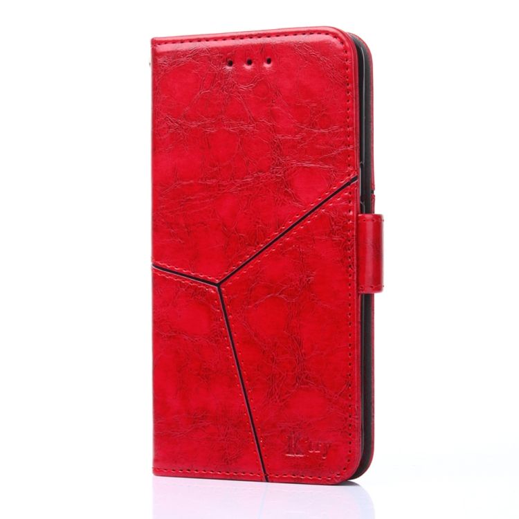 Peňaženkové puzdro Geometric Stitching case červené – Oppo A57s