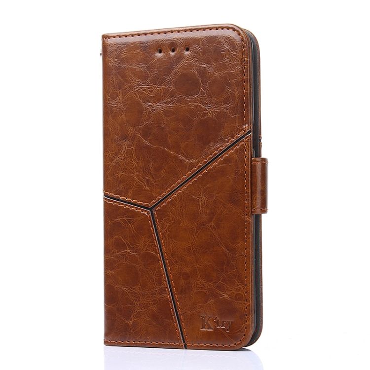 Peňaženkové puzdro Geometric Stitching case hnedé – Oppo A57s
