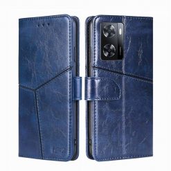 Lacné Kryty | Peňaženkové puzdro Geometric Stitching case modré – Oppo A57s | Lacné Kryty