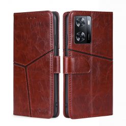 Peňaženkové puzdro Geometric Stitching case tmavohnedé – Oppo A57s | Lacné Kryty Lacné Kryty | Peňaženkové puzdro Geometric Stitching case tmavohnedé – Oppo A57s | Lacné Kryty